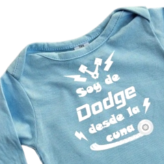 Body Bebe Soy de Dodge desde la cuna Recien Nacido a 3 meses algodón 100% Celeste Manga larga - comprar online