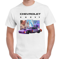 Remera Chevrolet Flaco Traverso Dibujo Art Blanca