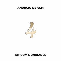 Aplique de Acrilico Espelhado Números kit com 5 unidades - 4cm - comprar online