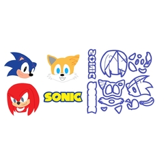 Cortador Sonic Kit Personagens E Logo - 5Cm