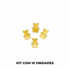Botão Tag de Acrilico Espelhado Urso kit com 10 unidades - 1,5 cm