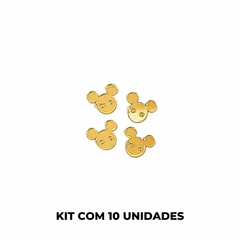 Botão Tag de Acrilico Espelhado Mickey kit com 10 unidades - 1,5 cm