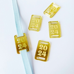 Passante Agenda Planner 2024 Acrilico Espelhado Dourado 50pçs 2,5 x 1,5cm - comprar online