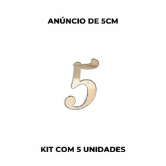 Aplique de Acrilico Espelhado Números kit com 5 unidades - 5cm - comprar online