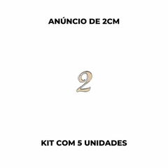 Aplique de Acrilico Espelhado Números kit com 5 unidades - 2cm - comprar online