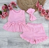 Conjunto Amanda Rosa (Musculosa c/ Moños + Short + Vincha)