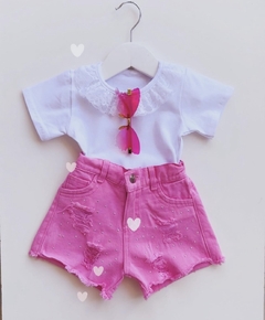 Short Denim Rosa c/ Tachas