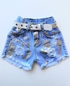 Short Denim Con Plata