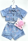 Conjunto Coquette Denim (Campera Mom + Short Pollera)