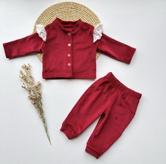 Conjunto Sopia Bordó (Campera + Pantalón de Plush)