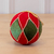 Bola de Natal Decorada Veludo Losangos Verde e Vermelho 10cm (Florarte)