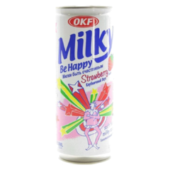 6 Bebida Gaseificada Milky Be Happy Stramberry Okf Coreia - comprar online