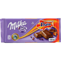 MILKA DAIM - CHOCOLATE AO LEITE & CRISTAIS DE CARAMELO - IMPORTADO DA ÁUSTRIA - 100G - comprar online