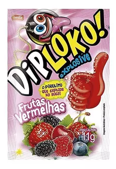 Pirulito Dip Loko Pó Explode Na Boca Frutas Vermelha 15x11g - comprar online