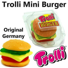 1 Mini Burguer Trolli Goma Importada Formato De Hambúrguer