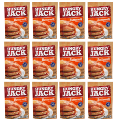 12 Hungry Jack Buttermilk 198g Massa Para Panqueca E Waffle