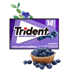 Chiclete Trident Blueberry Sabor Duradouro 25,2g - 14 Peças