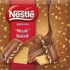 Barra Chocolate Leite Pedacos Biscoito Nestlé Mozaik 60g