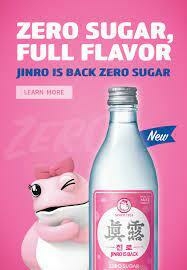 Soju Jinro Is Back Rosa Zero Sugar 360ml 16% Bebida Coreana - comprar online