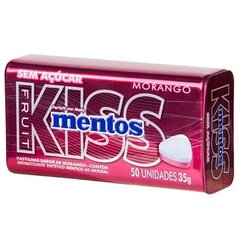 Mentos kiss lata fruit Morango 35g com 50un