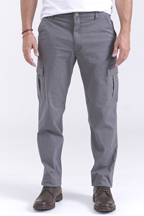 Pantalón cargo de gabardina Gris