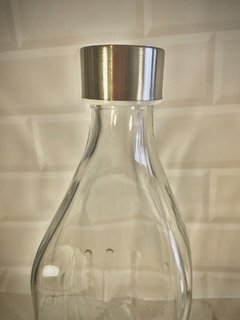 Botella Vidrio Con Tapa Acero Inox Agua 1 L Jugo Moderna Sofia en internet