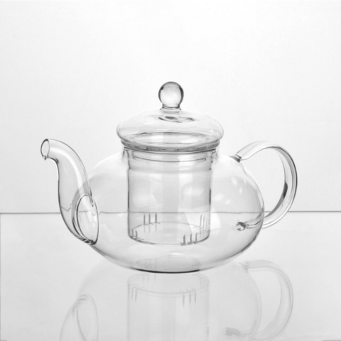 1 tetera de vidrio de 1000 ml, tetera de vidrio con infusor, tetera para té  floreciente, té suelto, tetera floreciente, línea de escala, tetera de  vidrio de borosilicato, guía para preparar té