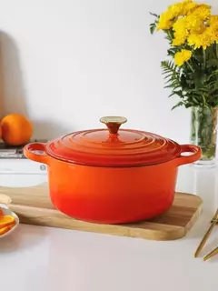 Cacerola Hierro Enlozado Feuer 25 Cm Naranja - comprar online