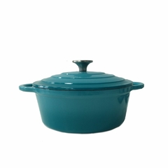 Olla De Hierro Fundido Esmaltada Cacerola Con Tapa 22cm JADE - comprar online