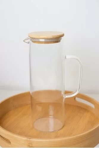Jarra de vidrio con tapa de acero inoxidable, jarra segura para estufa de  alta resistencia al calor para agua fría/caliente y té helado (40.6 fl oz