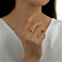 AN9525 ANILLO GREEN PLATA 925 - comprar online