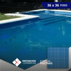 Summer Mix Simil Venecita Azul 36x36- Brillante - Cerámica /Revestimiento - Pileta