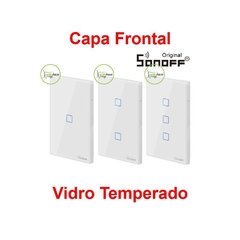 Capa Espelho Frontal Interruptor Touch Wi-Fi SONOFF de 1, 2 e 3 Botões - Branco ORIGINAL