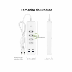 Imagem do Filtro de Linha Inteligente Wi-Fi Com USB e USB-C Novadigital Tuya