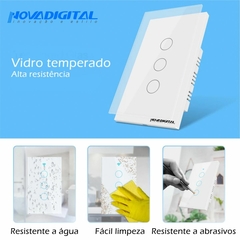 Interruptor Touch Zigbee 3 Botões Mesh Preto Novadigital Tuya - comprar online