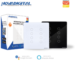 Interruptor 4x4 Touch Wi-Fi 8 Botões Branco Novadigital Tuya - Will Store 