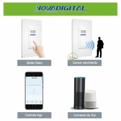 Interruptor Inteligente Wi-Fi 02 Botões com Sensor de Movimento Novadigital Tuya - loja online