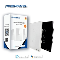 Interruptor Touch Wi-Fi 03 Botões Preto LITE-S Novadigital Tuya - comprar online