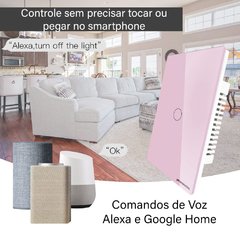 Interruptor Touch Wifi RF Nova Digital 01 Botão Rosa - Alexa / Google / Tuya na internet