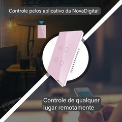 Interruptor Touch Wifi RF Nova Digital 04 Botões Rosa - Alexa / Google / Tuya - comprar online