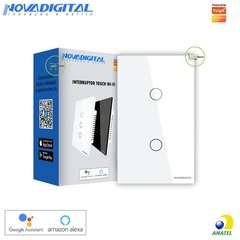 Interruptor Touch Wi-Fi + RF433Mhz 02 Botões Nova Digital - Tuya