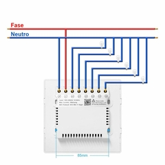 Interruptor Touch Wi-Fi + RF 433 Mhz 04 Botões 4x4 Novadigital Tuya - Will Store 