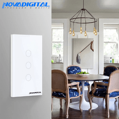 Interruptor Touch Sem Neutro Wi-Fi + RF 02 Botões Nova Digital - Tuya na internet