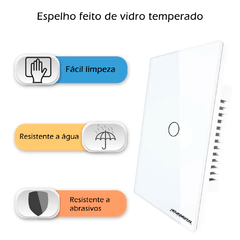 Imagem do Interruptor Touch Sem Neutro Wi-Fi + RF 01 Botão Nova Digital - Tuya
