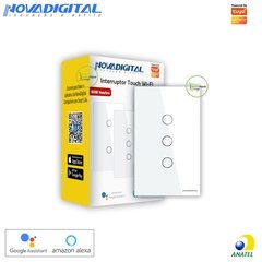 Interruptor Touch Sem Neutro Wi-Fi + RF 03 Botões Nova Digital - Tuya - comprar online