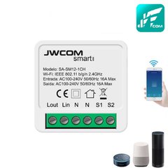 Jwcom Smart Interruptor Wifi Mini 16Amperes SA-SM12 1CH - Alexa, Google e Siri na internet