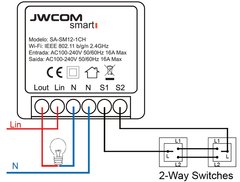Imagem do Jwcom Smart Interruptor Wifi Mini 16Amperes SA-SM12 1CH - Alexa, Google e Siri