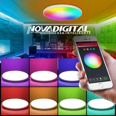 Plafon Inteligente Led 18W Wi-Fi RGB de Sobrepor Novadigital Tuya na internet