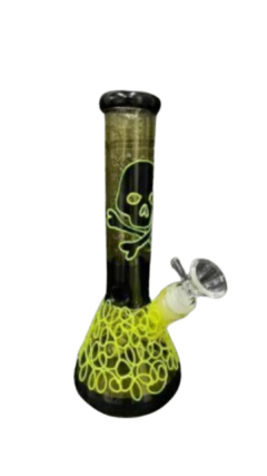 BONG VIDRIO CALAVERA DANGER MED 25CM