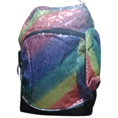 Mochila Escolar Pratys de Espalda Con Cartuchera Lentejuelas Brillo para niñas